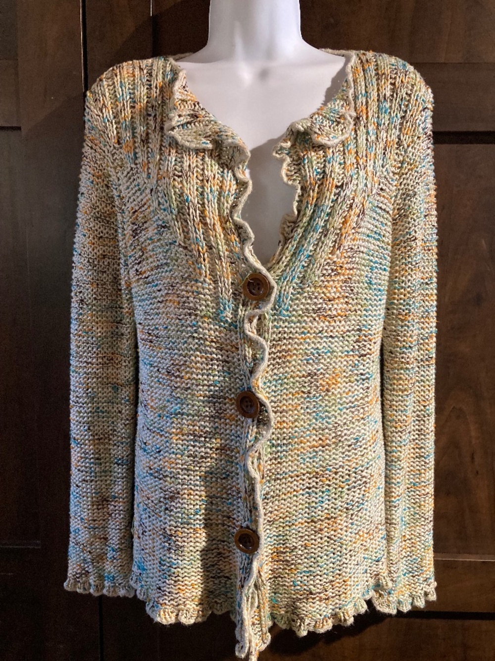 BCBGMaxAzria Cardigan Sweater, Acrylic/Nylon, Size L